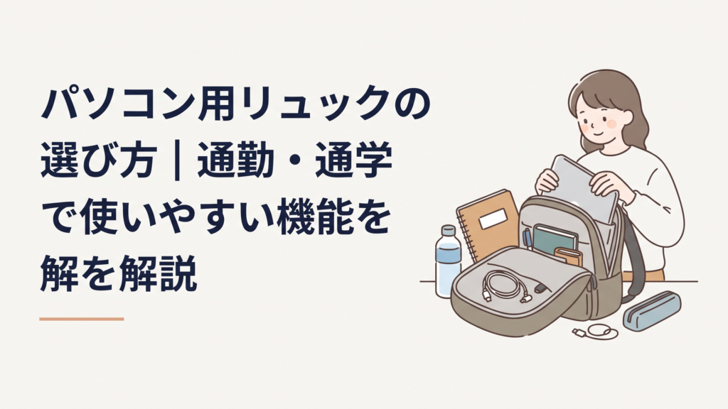 パソコン用リュックの選び方｜通勤・通学で使いやすい機能を解説